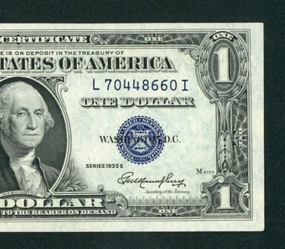 Nota de certificado de prata US$ 1 1935 ((AU)) ** LEILÕES DE PAPEL MOEDA - Imagem 1 de 3