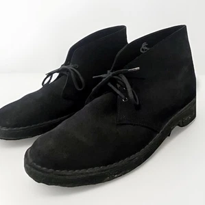 Clarks Originals Desert Boots Black Suede UK 10.5 Men’s Shoes New Without Tags - Picture 1 of 8