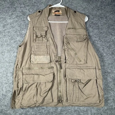 Humvee Safari Photographers Vest Mens Small Canvas Fishing Hiking Travel Hunting - Image 1 of 4