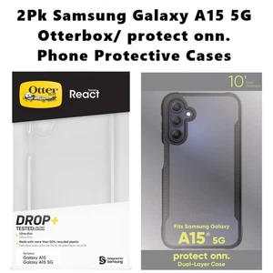 Otterbox React/ protect onn. Slim 2Pk Scratch Resistant Samsung Galaxy A15 Cases - Picture 1 of 12