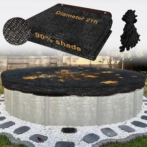 Pool Laubnetz Abdeckung für oberirdischen Pool, Laubnetz Poolabdeckung 18 Fuß rund Ab... - Bild 1 von 7