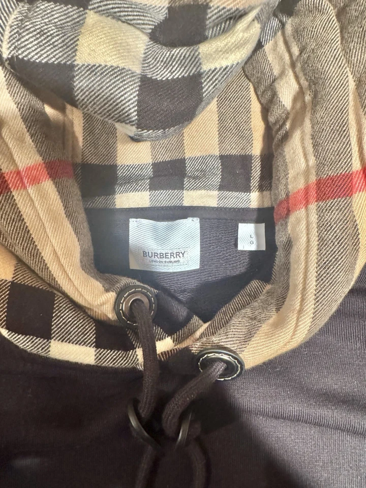 Sudadera con Capucha Burberry London Para Hombre Talla Grande Algodón Negro (Usada 1x) Excelente Estado Foto 1 de 4