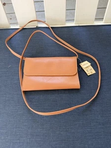 Vintage Talbots hellbraune Leder Geldbörse Crossbody zwei Wege - Bild 1 von 12