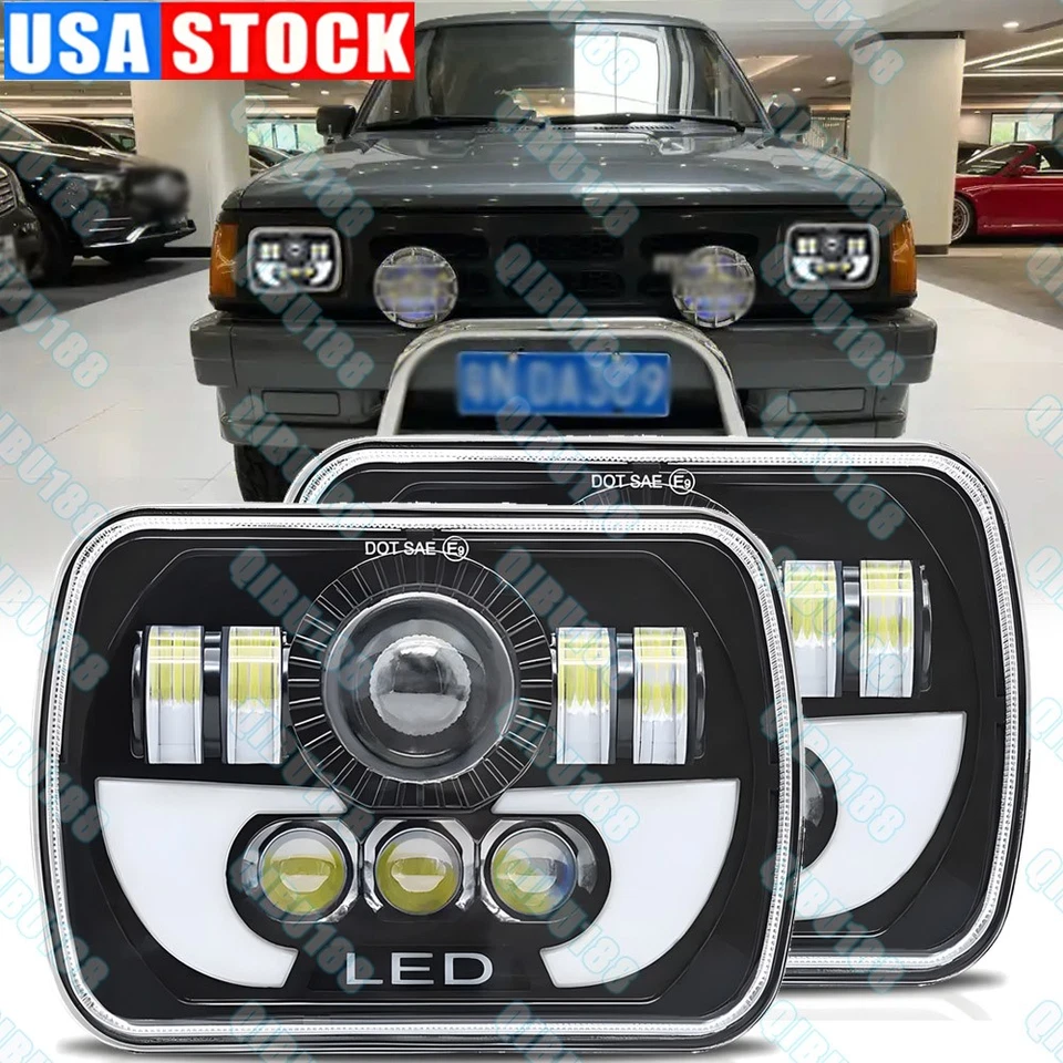 Nuevo par de faros LED 5x7 7X6" pulgadas alto/bajo con DRL PARA Mazda B2000 B2200 B2600 Foto 1 de 4