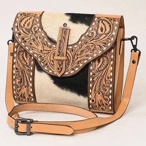 AD American Darling Crossbody Hand Tooled Hair-On Genuine Leather Women Bag - Picture 1 of 8