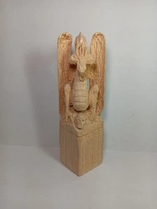 Estatua de madera de espuma súper ligera tallada a mano dragón místico vintage hecha a mano - Imagen 1 de 8
