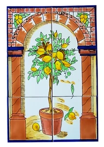 Cuadro de azulejos de limón 30x45 azulejos de mosaico azulejos pintados a mano azulejos de cerámica - Imagen 1 de 1