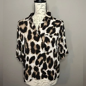 H&M Bluse Leopardenmuster Knopfleiste Animalprint Damen XS - Bild 1 von 9