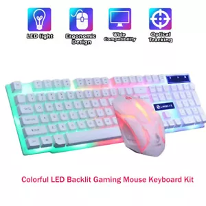 Computer Wired Mechanical Feel Gaming Keyboard 104keys RGB LED Light Backlight - Picture 1 of 15