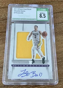 2017-18 Lonzo Ball Crown Royale Rookie Silhouettes /199 CSG 8.5 Auto 10 T21 - Bild 1 von 2