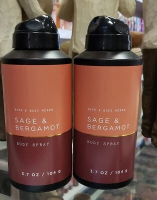 2 PACK BATH & BODY WORKS SAGE AND BERGAMOT MEN'S COLLECTION BODY SPRAY  - Image 1 of 2