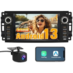 j Junsun Android 13 Car Radio Stereo for Jeep Wrangler JK, Chrysler Dodge Ram... - Picture 1 of 7