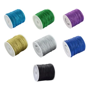 100m Jewelry Braided Thread Metallic Luster Cord Metallic Luster String Rope 1mm - Picture 1 of 29