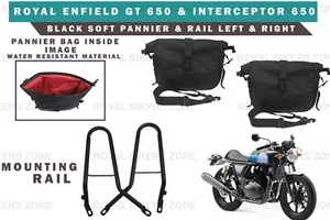 Royal Enfield GT 650 "Interceptor 650 Soft Panniers & Pannier Rails LH & RH" - Picture 1 of 15