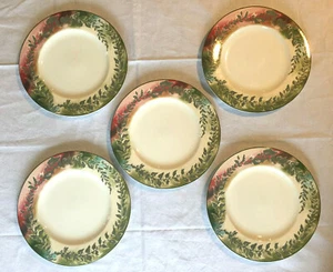 Set of 5 Sasaki LARKSPUR DINNER Plates 1996-1999 Paula Zanger Design - Picture 1 of 4