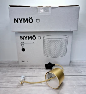 Ikea Nymo Nymö Lampenschirm 37 cm schwarz & Kupfer & Hemma Pendelleuchte Kordel - Bild 1 von 8