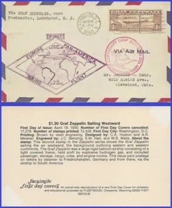 USA5 #C14 Addr Faksimile FDC Graf Zeppelin - Picture 1 of 1