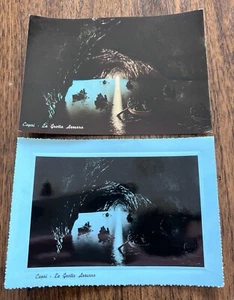 2 Capri Italy La Grotta Azzurra Blue Grotto Vintage Postcards 1960's Unposted - Picture 1 of 2