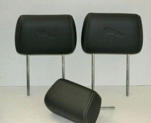 2011-2017 JAGUAR XJ XJL REAR SEAT HEADREST 3 SET BLACK LEATHER OEM FACTORY - Picture 1 of 4