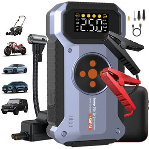 Portable 12V Jump Starter & Air Compressor Power Pack Car Battery Box 5000A - Picture 1 of 7