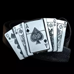 Ace Of Spades Gambling Lighter Belt Buckle Mens Womens Motorcycle Biker UK - Picture 1 of 14