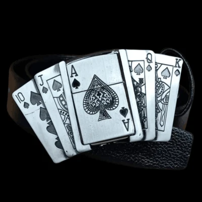 Ace Of Spades Gambling Lighter Belt Buckle Mens Womens Motorcycle Biker UK - Image 1 of 4