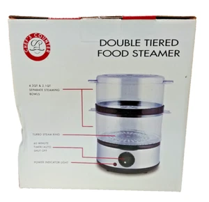 Chef's Counter double tiered food steamer 4.2qt & 2.1qt Seperate Steaming CC-222 - Picture 1 of 6