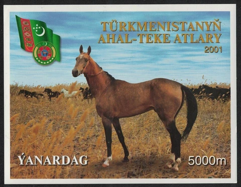 Turkmenistan Akhal-Teke Horses MS 2001 MNH SG#MS108-2 MI#Block 12 CV£10.50 Cover