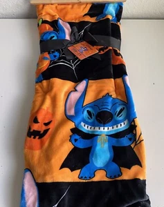 Disney STITCH Calabaza y Vampiro Halloween Suave Peluche Manta 60 X 70” NUEVO - Imagen 1 de 9
