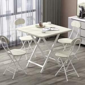 Folding Dining Table and 2/4/6 Chair Set Kitchen Breakfast Dining Room Furniture - Picture 1 of 41