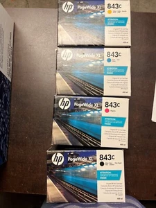 HP 843C KMCY PageWide XL Ink C1Q65A C1Q66A C1Q67A C1Q68A ZAPIECZĘTOWANE PUDEŁKO 2023 - Zdjęcie 1 z 1