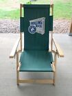 Vintage Folding Rolling Rock Beach Deck Lounge Chair Green Canvas
