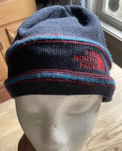 Youth Medium THE NORTH FACE Blue Striped Acrylic Beanie Fleece Sweatband - Picture 1 of 10