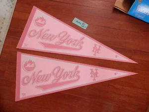 New York Mets Pennant lot, 2 full size new vtg Pink pennants MLB Lot T - Picture 1 of 21