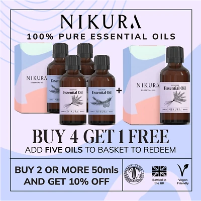 Nikura | 50ml Essential Oils 100% Pure & Natural (Aromatherapy) - Multi Listing - Image 1 of 3