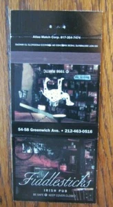 IRISH PUB MATCHBOOK MATCHCOVER: FIDDLESTICKS (NEW YORK CITY) -E8 - Picture 1 of 1