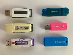 Job Lot 4GB x 6 Kingston Integral Intenso USB 2.0 Flash Drive Memory Sticks - Photo 1/1