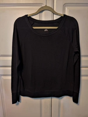 xhilaration Womens Long Sleeve Black Knit Top Size L Round Neck Vietnam - Image 1 of 2