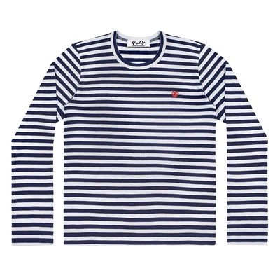 Полосатая рубашка Comme Des Garcons мужская с логотипом подарок игровое сердце 100% подлинная размер большой - Изображение 1 из 4