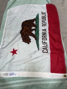 Nyl-Glo Nylon California Republic State Flag Size 34 In X 23 in New No Tags - Picture 1 of 4