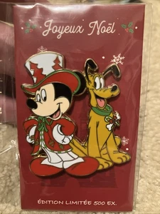 Prendedor Disney DLP 2021 Joyeux Noel Navidad Mickey y Pluto LE 500 - Imagen 1 de 1