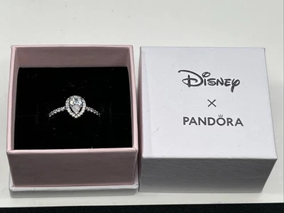 Anillo Pandora Brillante Halo de Pera Anillo Talla 8 Plata de Ley Foto 1 de 4