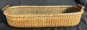Nice Wicker Bread Basket With Decorative Wood Handles - Picture 1 of 6