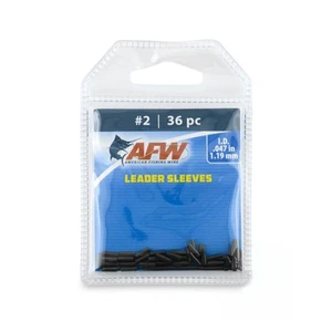 American Fishing Wire Single Barrel Crimp Sleeves, Black 36 Pieces Size 2, 0.047 - Picture 1 of 8