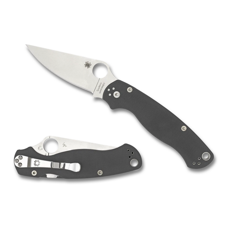 Spyderco Paramilitary 2 Gray G10, Stonewash Maxamet - C81GPDGY2 - Image 1 of 1