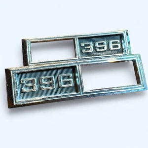 Original GM 396 Fender Emblems 3943439 3943440 Chevelle Camaro El Camino OEM - Picture 1 of 9