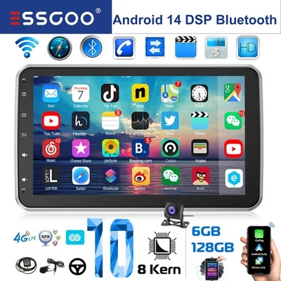 10" Android 14 8-Kern Carplay 6+128GB Autoradio 1DIN GPS 360° Drehbar Bildschirm - Bild 1 von 4