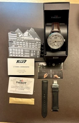 Tissot Heritage Petite Seconde Brown Leather Strap Men's Watch T1194051603701 - Image 1 of 4