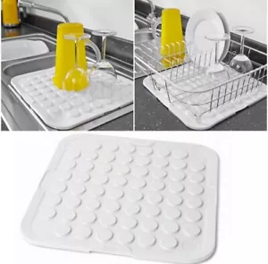 Addis Sink Drainer Mat Non Slip Dish Drying Mat Flexible - White 34cm x 34cm - Picture 1 of 4