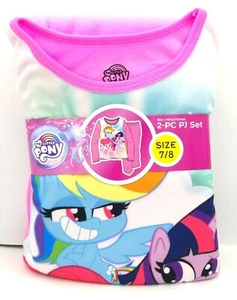  New Girls MY LITTLE PONY 2 piece Flannel Pajamas Sleepwear Set Size 7/8 Pink - Picture 1 of 8